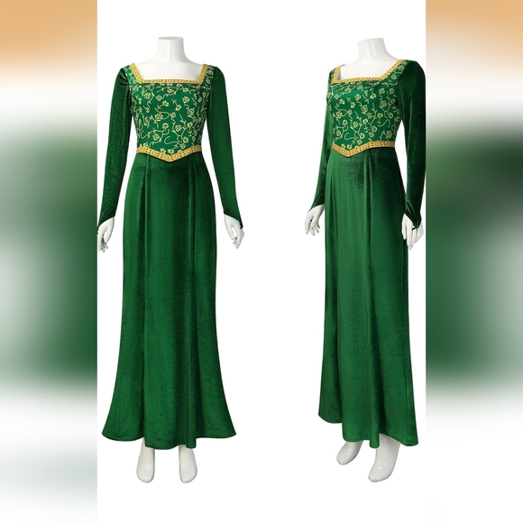 Other - Princess Fiona Shrek Costume Sz L Dress, Wig, Ogre Ears & Nose, Crown